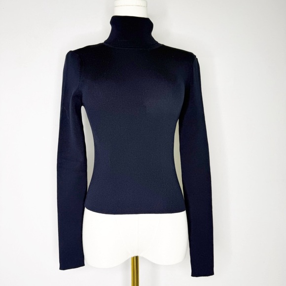 A.L.C. Ribbed Turtleneck Sweater – Navy Blue – Size Small - Picture 1 of 6